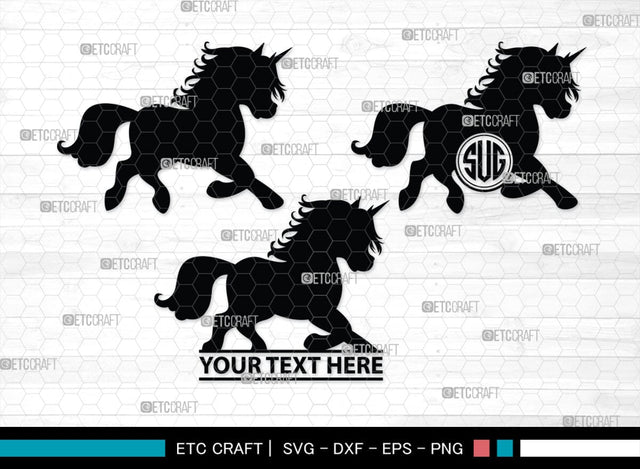 Unicorn Monogram, Unicorn Silhouette, Unicorn SVG, Unicorn Face Svg, Kids Unicorn Svg, Unicorn Eyelashes Svg, SB00413 SVG ETC Craft 