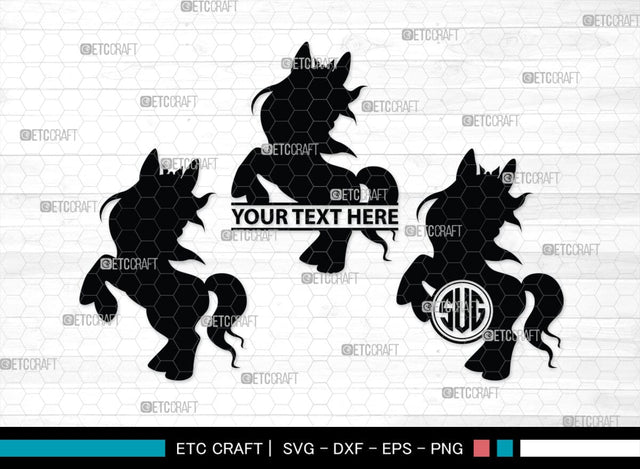 Unicorn Monogram, Unicorn Silhouette, Unicorn SVG, Unicorn Face Svg, Kids Unicorn Svg, Unicorn Eyelashes Svg, SB00413 SVG ETC Craft 