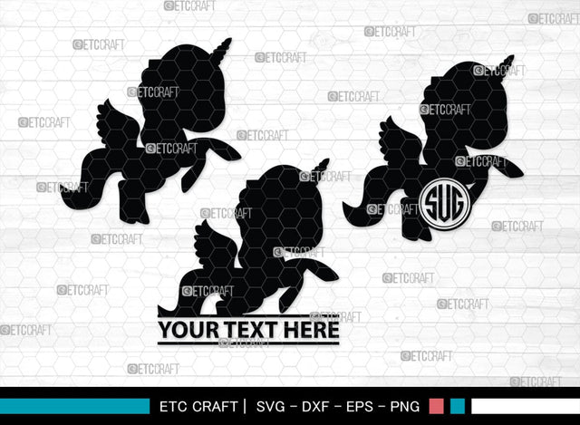 Unicorn Monogram, Unicorn Silhouette, Unicorn SVG, Unicorn Face Svg, Kids Unicorn Svg, Unicorn Eyelashes Svg, SB00413 SVG ETC Craft 
