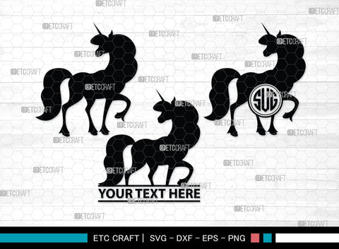 Unicorn Monogram, Unicorn Silhouette, Unicorn SVG, Unicorn Face Svg, Kids Unicorn Svg, Unicorn Eyelashes Svg, SB00413 SVG ETC Craft 