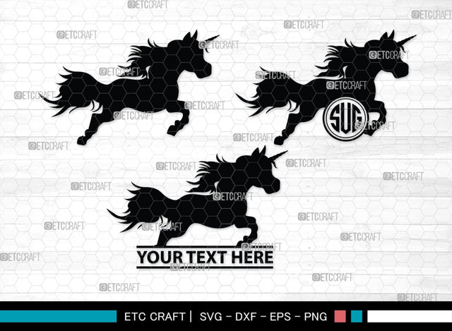 Unicorn Monogram, Unicorn Silhouette, Unicorn SVG, Unicorn Face Svg, Kids Unicorn Svg, Unicorn Eyelashes Svg, SB00413 SVG ETC Craft 