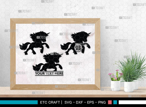 Unicorn Monogram, Unicorn Silhouette, Unicorn SVG, Unicorn Face Svg, Kids Unicorn Svg, Unicorn Eyelashes Svg, SB00413 SVG ETC Craft 