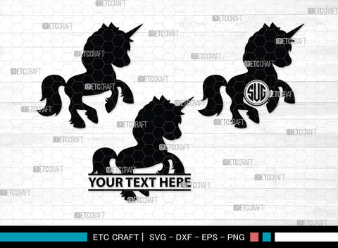 Unicorn Monogram, Unicorn Silhouette, Unicorn SVG, Unicorn Face Svg, Kids Unicorn Svg, Unicorn Eyelashes Svg, SB00413 SVG ETC Craft 