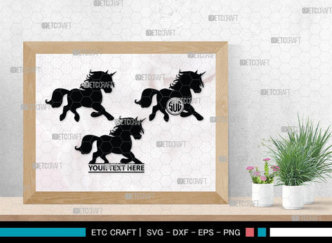 Unicorn Monogram, Unicorn Silhouette, Unicorn SVG, Unicorn Face Svg, Kids Unicorn Svg, Unicorn Eyelashes Svg, SB00413 SVG ETC Craft 