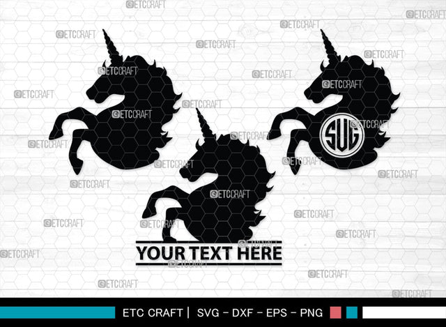Unicorn Monogram, Unicorn Silhouette, Unicorn SVG, Unicorn Face Svg, Kids Unicorn Svg, Unicorn Eyelashes Svg, SB00413 SVG ETC Craft 