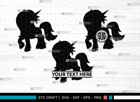 Unicorn Monogram, Unicorn Silhouette, Unicorn SVG, Unicorn Face Svg, Kids Unicorn Svg, Unicorn Eyelashes Svg, SB00413 SVG ETC Craft 