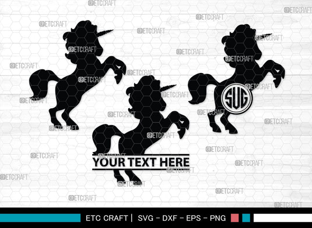 Unicorn Monogram, Unicorn Silhouette, Unicorn SVG, Unicorn Face Svg, Kids Unicorn Svg, Unicorn Eyelashes Svg, SB00413 SVG ETC Craft 