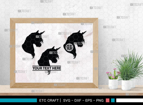 Unicorn Monogram, Unicorn Silhouette, Unicorn SVG, Unicorn Face Svg, Kids Unicorn Svg, Unicorn Eyelashes Svg, SB00413 SVG ETC Craft 