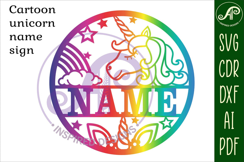 Unicorn name sign, SVG, fantasy themed door or wall hanger, Laser cut ...
