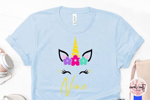 Unicorn nine - Birthday SVG EPS DXF PNG Cutting File SVG CoralCutsSVG 