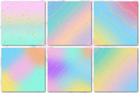 Unicorn Ombre Glitter Digital Papers Backgrounds Set Digital Pattern SineDigitalDesign 