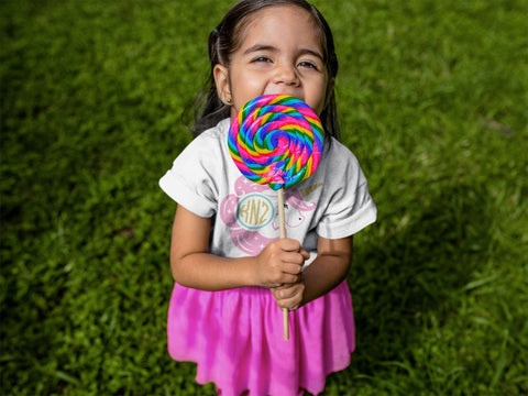 Unicorn Pink Stars Monogram Circle SVG SVG CreativeStudioTM 