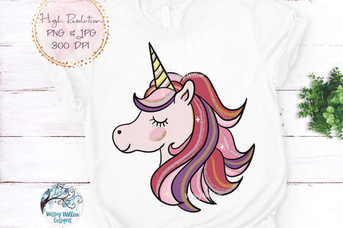 Unicorn PNG Sublimation Wispy Willow Designs 