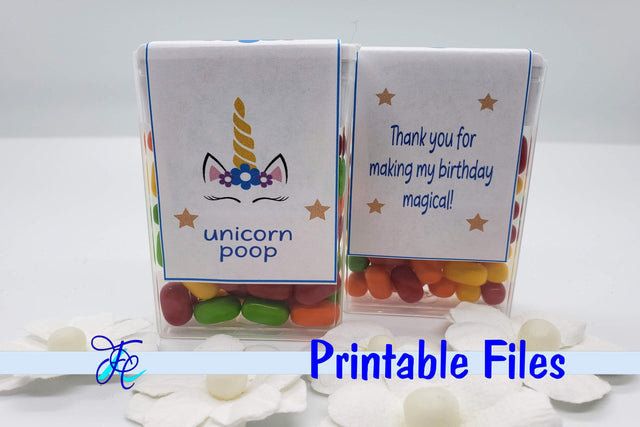 Unicorn Poop - Tic Tac Label 3D Paper Family Creations 