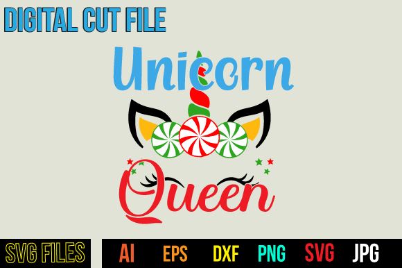 Unicorn Queen SVG Design SVG BlackCatsMedia 