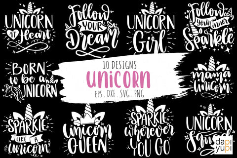 Unicorn Quotes Bundle SVG dapiyupi store 