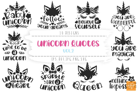 Unicorn Quotes SVG Bundle Vol.2 SVG dapiyupi store 