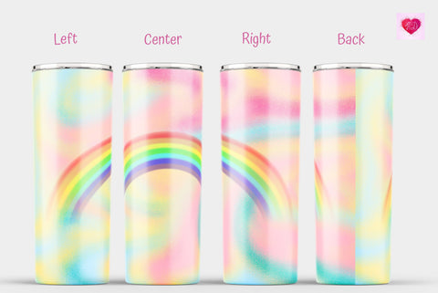 Unicorn Rainbow 20 Oz Skinny Tumbler Sublimation. Tapered And Straight Wrap Sublimation Kseniia designer 