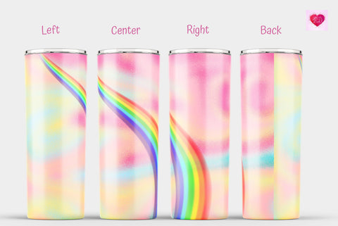 Unicorn Rainbow 20 Oz Skinny Tumbler Sublimation. Tapered And Straight Wrap Sublimation Kseniia designer 