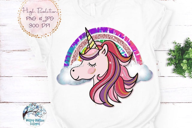 Unicorn Rainbow PNG Sublimation Wispy Willow Designs 