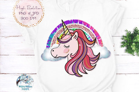 Unicorn Rainbow PNG Sublimation Wispy Willow Designs 