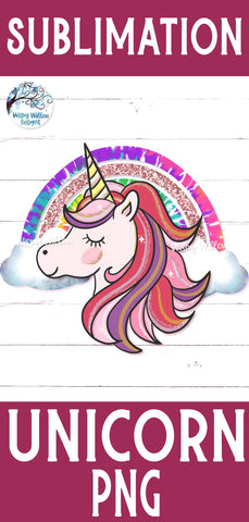 Unicorn Rainbow PNG Sublimation Wispy Willow Designs 