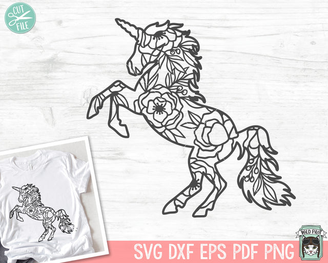 Unicorn Silhouette SVG file, Unicorn Cut file, Floral Unicorn svg file, Unicorn Flowers svg file, Unicorn Silhouette svg file, Unicorn png SVG Wild Pilot 