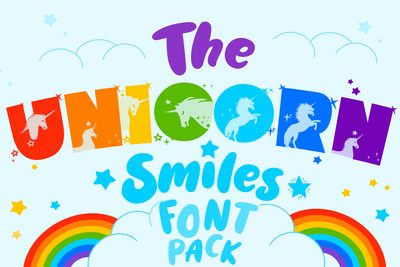 Unicorn Smiles Layered Font + Bonus Files Font Feya's Fonts and Crafts
