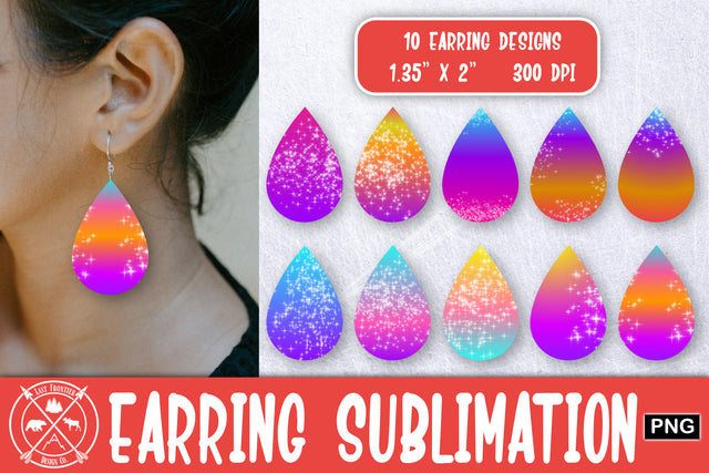 Unicorn Sparkle Earrings Sublimation|Earrings PNG Sublimation Last Frontier Design Co. 