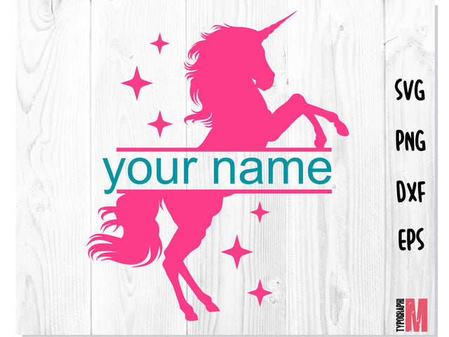 Unicorn Split Monogram Frame SVG SVG CreativeStudioTM 