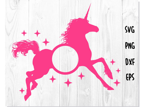 Unicorn Stars Monogram Circle SVG SVG CreativeStudioTM 