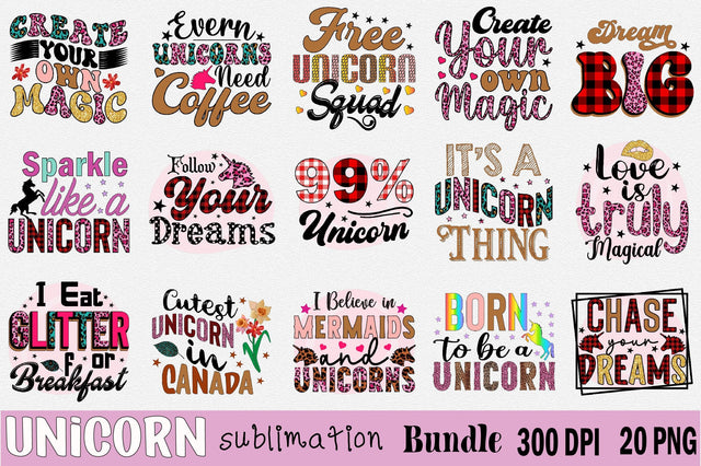 Unicorn Sublimation Bundle Sublimation SVGArt 