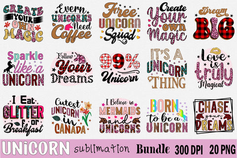 Unicorn Sublimation Bundle Sublimation SVGArt 