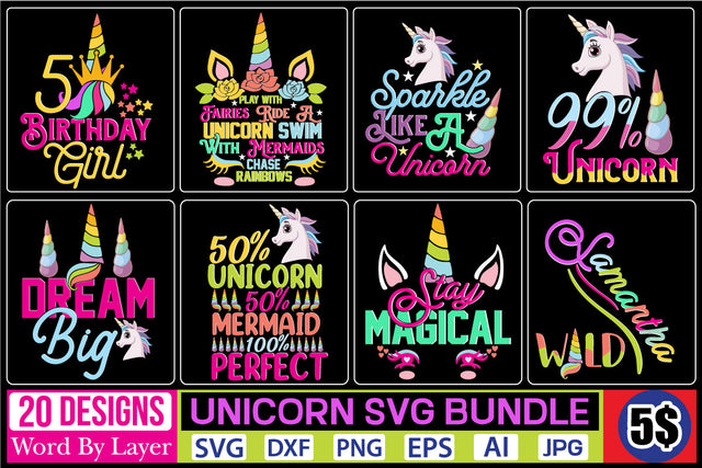 Unicorn Svg Bundle SVG Cut File SVG DesignPlante 503 