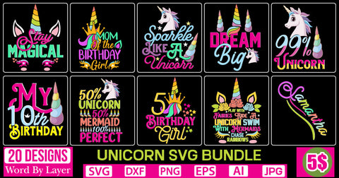 Unicorn Svg Bundle SVG Cut File SVG DesignPlante 503 