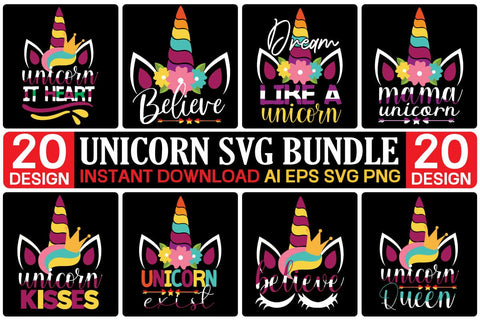 Unicorn Svg Bundle SVG designmaster24 