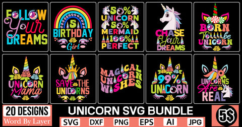UNICORN SVG BUNDLE SVG DesignPlante 503 