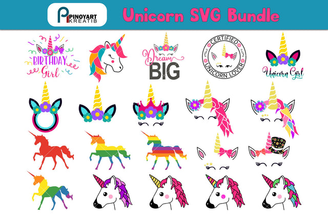 Unicorn Svg Bundle SVG Pinoyart Kreatib