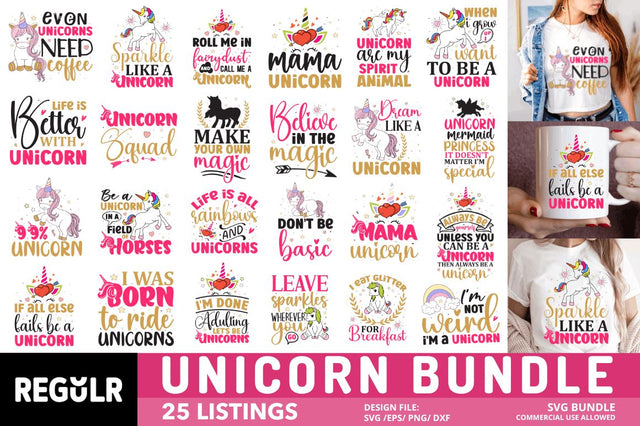 Unicorn SVG Bundle SVG Regulrcrative 