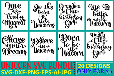Unicorn SVG Bundle SVG Syaman 