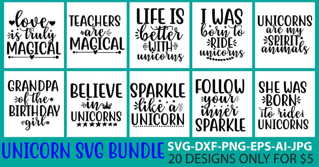 Unicorn SVG Bundle SVG Syaman 