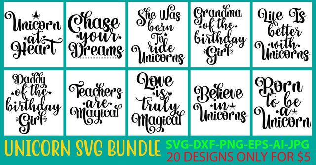 Unicorn SVG Bundle SVG Syaman 