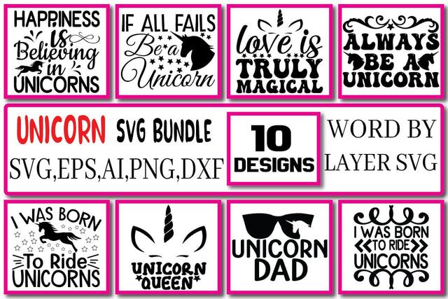 Unicorn SVG Bundle Vol. 1 SVG Craftlabsvg24 