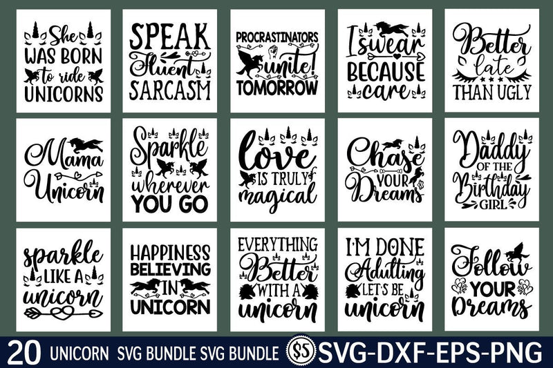 unicorn svg bundle vol 2 SVG buydesign 