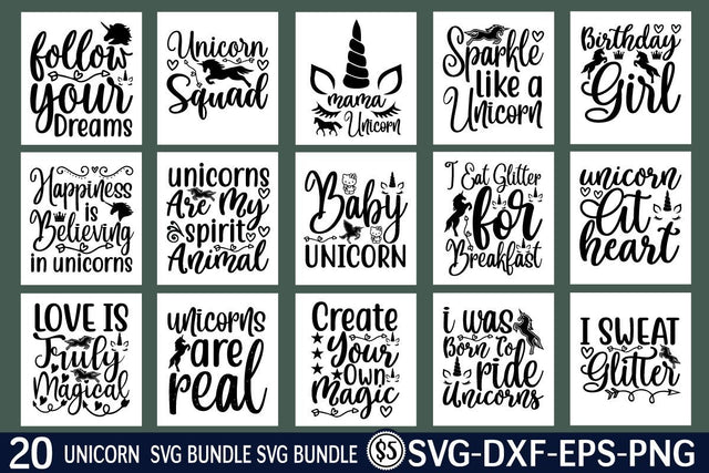 unicorn svg bundle vol 4 SVG buydesign 