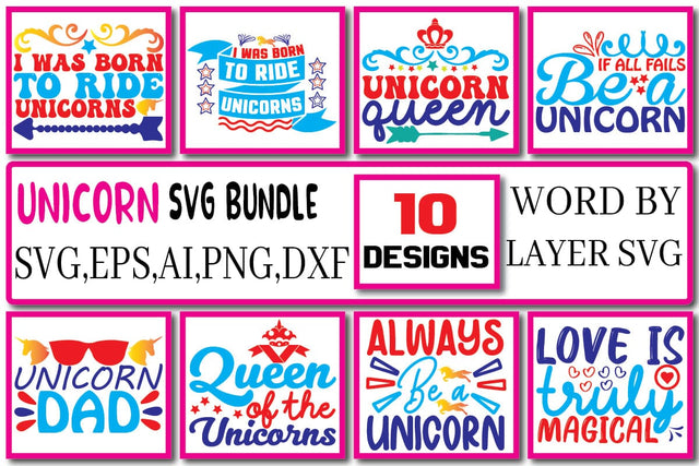 Unicorn SVG Bundle Vol. 4 SVG Craftlabsvg24 
