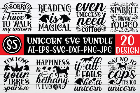 unicorn svg bundle vol 5 SVG buydesign 