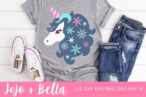 Unicorn Svg, Christmas Shirt Svg, Christmas Svg, Winter Svg, Snowflake SVG, Christmas Card Svg, Christmas Gift png, Christmas Sign DXF, Christmas Svgs, Christmas Ornament SVG SVG Jojo&Bella 