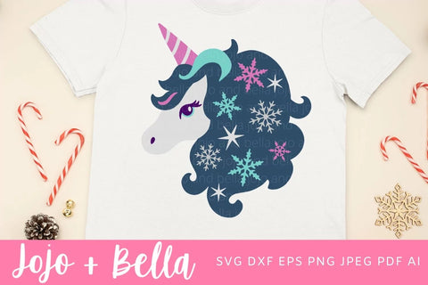 Unicorn Svg, Christmas Shirt Svg, Christmas Svg, Winter Svg, Snowflake SVG, Christmas Card Svg, Christmas Gift png, Christmas Sign DXF, Christmas Svgs, Christmas Ornament SVG SVG Jojo&Bella 
