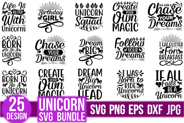 Unicorn SVG Design Bundle SVG Rupkotha 